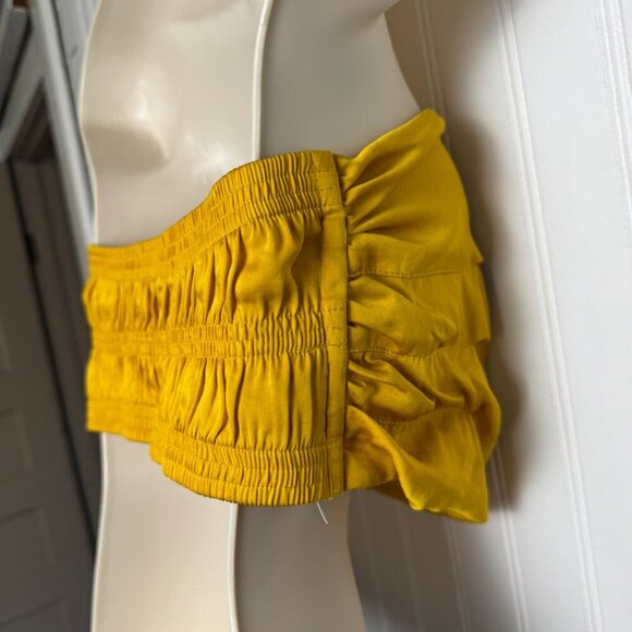 Free People Intimately Yellow Satin Bandeau Top D16 - Picture 3 of 6